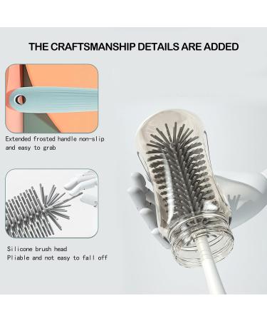 Bailinks Silicone bottle brush Straw Cleaner Brush Cleaning Brush KIt Silicane Cleaner Combo with Long Handle for Cleaning Baby Bottle Straw 2 pieces (blue) - Buy Online on GoSupps.com