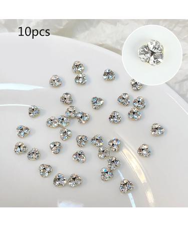 FEIlei 10Pcs Flatback Glass Nails Rhinestones Nail Art Decoration Manicure Accessory - Buy Online on GoSupps.com