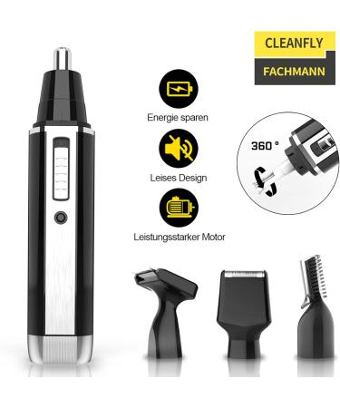 Buy 4-in-1 Ear & Nose Hair Trimmer for Men - USB Rechargeable Waterproof Facial & Eyebrow Grooming Tool - Buy Online on GoSupps.com