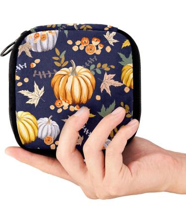GIAPB Period Bag Sanitary Napkin Storage Bag Pad Holder for Period Makeup Pouch Autumn Orange Pumpkins Color1320 - Buy Online on GoSupps.com