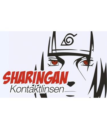 Meralens Colored Anime Contact Lenses - Sharingan Kakashi Red & Black | 12-Month Non-Prescription Lenses + Free Case for Cosplay & Halloween - Buy Online on GoSupps.com