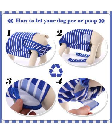 Buy Hjumarayan Dog Body After Castration | Breathable Blue & White Striped Recovery Suit for Male & Female Dogs - Buy Online on GoSupps.com