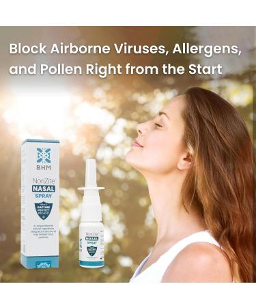 BHM NoriZite Nasal Spray | Long-lasting Virus Protection | Cold & Flu Blocker | Allergy & Hayfever Prevention | 6+ Hrs Protection | 10ml - Buy Online on GoSupps.com