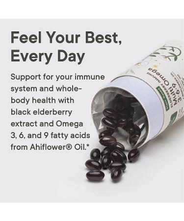 FOREST REMEDIES Elderberry Immune Support + Vegan Omegas | Plant-Based with Omega 3-6-9 | Gluten-Free & Non-GMO Soft Gels - Buy Online on GoSupps.com