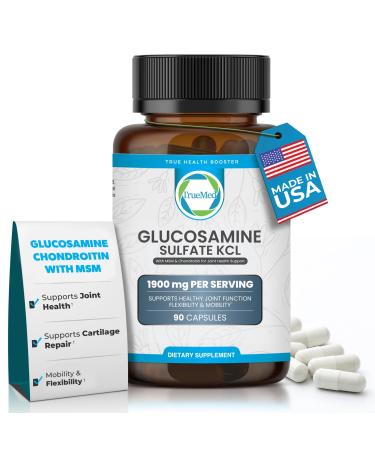Glucosamine Sulfate KCL with Chondroitin & MSM - Joint Supplements for Women and Men - Glucosamine Chondroitin MSM Supplement - Supports Joint Health Flexibility & Mobility Made in USA 100 Capsules