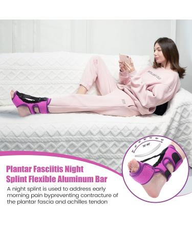 Plantar Fasciitis Night Splint & Brace - Double Effect Relief for Men & Women - Heel Pain Support in Purple - Buy Online on GoSupps.com