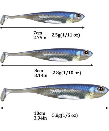 Qualy Soft Plastic Swimbait Paddle Tail Shad Lure for Bass Trout Walleye Crappie - 6Pcs - Buy Online on GoSupps.com