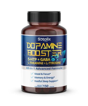 5-HTP + GABA with L-Theanine + L-Tyrosine - Mood & Focus Memory & Energy Restful Sleep Support (150-day Supply (Pack of 1))