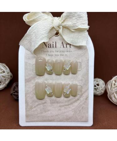 Handmade Nail Wearing False Nail Set with Gradual Bow Knot Small and Fresh Whitening Detachable Nail Patch (Size : S) - Buy Online on GoSupps.com