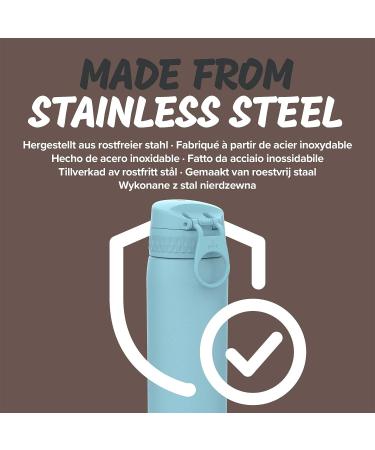 Ion8 Leak Proof Slim Stainless Steel Water Bottle - Alaskan Blue 600ml (20oz) - Buy Online on GoSupps.com
