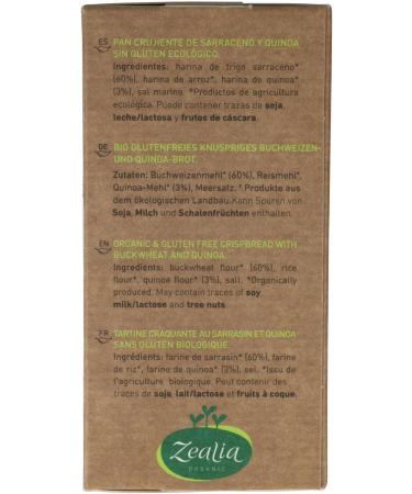 ORGANIC SARRACENO AND QUINOA CRACKERS WITHOUT GLUTEN VEGAN ZEALIA - Buy Online on GoSupps.com
