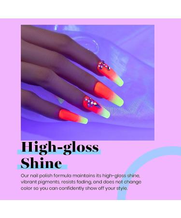 Beetles Gel Nail Polish Kit 16 Pcs Neon Collection - Bright Spring Summer Colors - Includes Base Gel, Glossy & Matte Top Coat - Long-lasting Neon Vacation Nails Art Set - Buy Online on GoSupps.com
