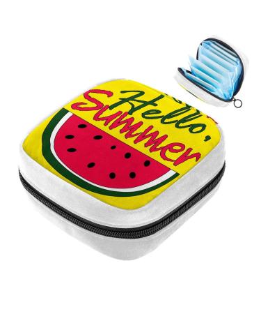 GIAPB Sanitary Napkin Storage Bag Period Bag Tampon Bag Makeup Bag Pad Pouch Watermelon Yellow Background Color3870