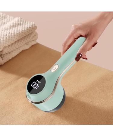 Fabric Shaver 3-Speeds | Rechargeable Lint Remover with 6 Blades & Battery Display - Green Sweater Defuzzer for Clothes & Furniture - Buy Online on GoSupps.com