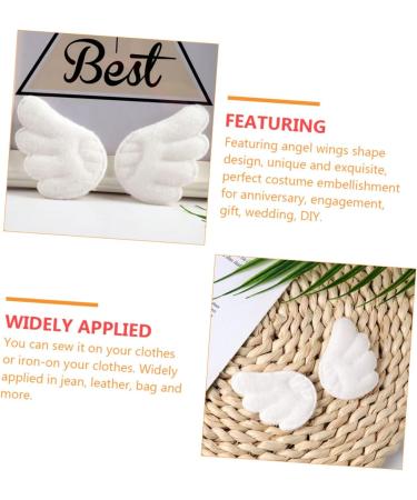COHEALI 30 Pairs Banner White Hair Accessories Wings Patches Diy Sewing Patch Stickers Shirt Cute Child - Buy Online on GoSupps.com