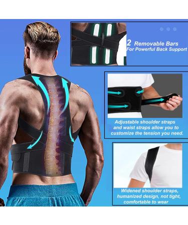 Back Brace Posture Corrector for Men & Women - Adjustable Upper Back Support & Spine Straightener (Pink M) | Improve Posture & Comfort - Buy Online on GoSupps.com