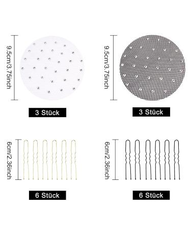 6-Piece Hair Network Set with 12 Hair Needles - Elastic Hair Nets for Ballet Dancers & Children | Bozily Women's Knot Bun Accessories - Buy Online on GoSupps.com