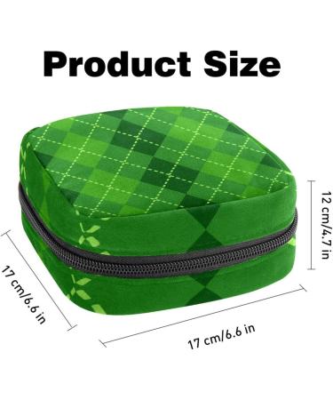 Buy Women's St. Patrick's Day Green Plaid Binding Bags | Multi-Use Tampon Storage Bags with Pockets - International Shipping Available - Buy Online on GoSupps.com