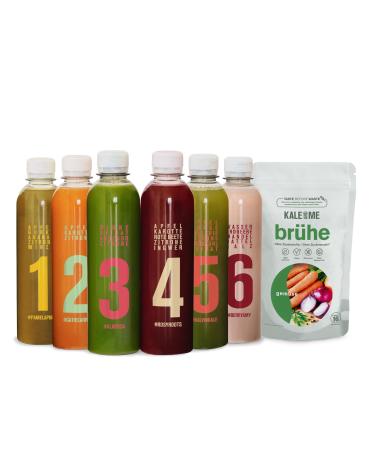 Kale and me 3 days Classic juice cure including vegetable broth (100g) 18 bottles of 320 ml without additives in 6 flavors