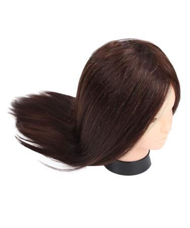 High-Temperature Fiber Make-Up Window Puppet & Hairdressing Training Head - Dark Brown for Cutting Weaving & Coloring - Buy Online on GoSupps.com