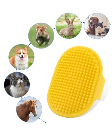 Molain 2-Piece Dog & Cat Bath Brush Set - Silicone Rubber Pet Grooming Tool for Fur Cleaning & Massage - Buy Online on GoSupps.com