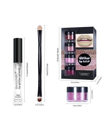 FREEORR Glitter Lip Kit - Long Lasting Waterproof Lipstick Set with Diamond and Metallic Finish in Red Color - Buy Online on GoSupps.com