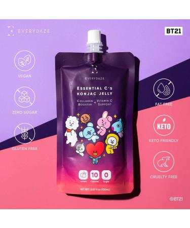 BEST DEAL: EVERYDAZE BT21 Lychee Collagen + Vitamin C Konjac Jelly - 10 Packs | Vegan, 10 Calories, 0 Sugar | Healthy Diet Snack for Weight Management - Buy Online on GoSupps.com
