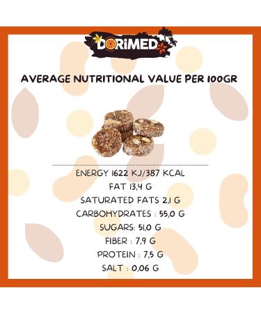  DORIMED Dried Fruit Mix 1kg I Healthy Bites with Dried Fruits (Dates Apricots Hazelnuts Almonds and Coconuts) in Disc I Suitable for Vegetarians and Vegans I Gluten Free I GMO Free I Dorimed - Buy Online on GoSupps.com