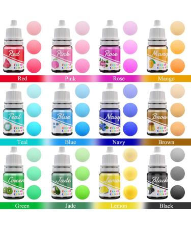 Food Colouring - 12 Colour Liquid Concentrated Icing Food Colouring Set for Baking Airbrush Cake Decorating - Vibrant Food Colour Dye for Fondant Soap Making Supplies Kit DIY Crafts - 6ml Each - Buy Online on GoSupps.com