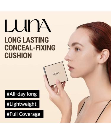 LUNA Conceal Fixing Cushion Foundation #21 Warm Beige + LUNA Long Lasting BIG Tip Concealer #01 Light Beige - Buy Online on GoSupps.com