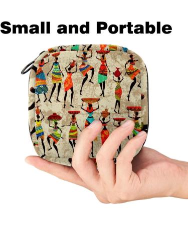 Retro African Women's Napkin Storage Bag - Portable Period Pocket for Women & Teens - Menstrual Cup & Breastfeeding Holder - Buy Online on GoSupps.com