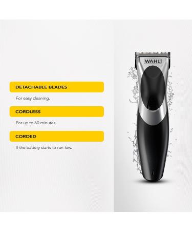 Wahl Clip N Rinse Cord/Cordless Hair Clipper Rechargeable Clipper Hair Clippers for Men Head Shaver Men's Hair Clipper Kit Male Grooming Set Corded Cordless Washable Head Home Hair Cutting single - Buy Online on GoSupps.com
