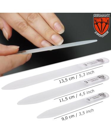 3 Swords Germany Double Sided 3 Pieces Glass Nail Files for Natural and Artificial Nails with Black Plastic case 3 Glass Nail Files - Buy Online on GoSupps.com