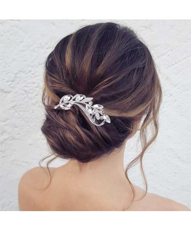 Cimenexe Bohemian Crystal Leaf Hair Comb Rhinestone Leaf Headpiece Silver Cz Feather Hair Barrette Vintage Headwear Hairpiece Decorative Wedding Comb Hair Accessories Jewelry for Women and Girls Gifts - Buy Online on GoSupps.com