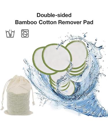 Reusable Bamboo Cotton Makeup Remover Pads Deep Cleansing Washable Rounds for Eyes Face Lips with Laundry Bag Storage Box (a) - Buy Online on GoSupps.com