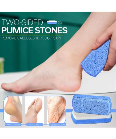 Maryton Foot Scrubber Pumice Stone 2-in-1 Exfoliating Pedicure Tool - Dead Skin Callus Remover - 2-Pack - Buy Online on GoSupps.com