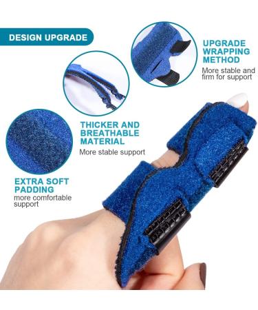 Welnove Finger Splint - 2 PCS Finger Brace for Trigger Finger Broken Fingers | Support & Stabilization for Index Middle Ring Finger - Blue Style B - Buy Online on GoSupps.com