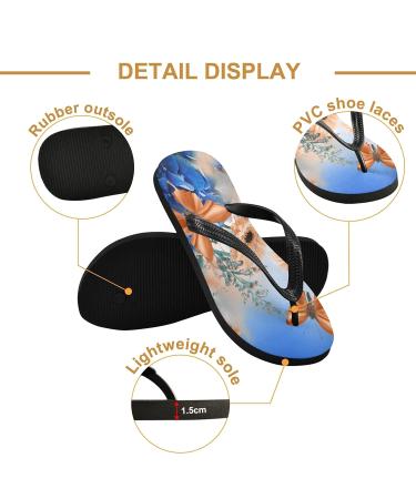 Mnsruu Nature Floral Blossom Purple Flip Flops Comfortable Sandals for Home Hotel Spa and Travel XXL for Men & Women - Buy Online on GoSupps.com