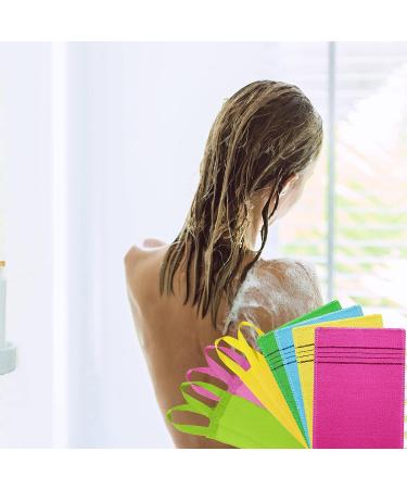 7 Pcs Korean Exfoliating Washcloth and Mitts Set - Long Back Wash Towel for Shower and Massage - Multicolor Scrub Mitts for Removing Dry Skin - Buy Online on GoSupps.com