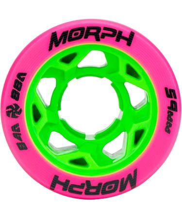 Reckless Radar Morph Roller Skate Wheels - 4 Pack 38mm x 59mm Dual-Hardness Magenta/Orange - Buy Online on GoSupps.com