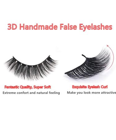 15 Pairs 3 Styles 3D Handmade False Eyelashes Set with Applicator | Natural Round Look, Synthetic Fiber, Reusable & Cruelty-Free - Buy Online on GoSupps.com