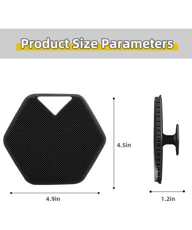 Silicone Exfoliating Body Scrubber with Storage Hooks - Easy to Clean & Reusable - Deep Clean and Revitalize Your Skin | Black - Buy Online on GoSupps.com