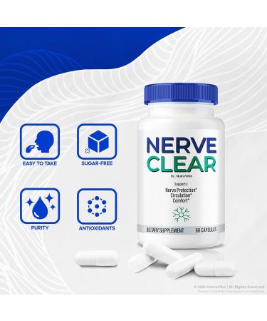 (3 Pack) Nerve Clear Complete Nerve Health Support Supplement | Healthy Nerve Function & Comfort | Natural Neuropathy NerveClear Pills for Improved Mobility Easy-to-Take Reviews (180 Capsules) - Buy Online on GoSupps.com