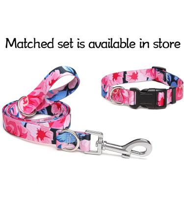 Suredoo Adjustable Nylon Dog Collar - Soft & Comfortable Pink Flower Design for Small Medium & Large Dogs | Neck 38-63 cm - Buy Online on GoSupps.com