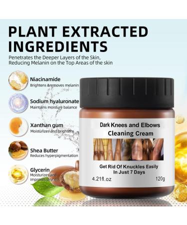 Dark Knees Elbows Knuckles Corrector Cream Skin Cleaning Bleaching Cream for Elbows Knees Armpit Underarm Inner thighs Intimate Areas Dark Spot (120g/4.2oz) - Buy Online on GoSupps.com