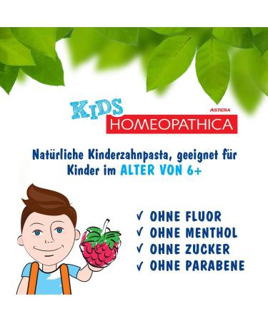ASTERA Homeopathica KIDS Toothpaste (6+) - Sweet Raspberry Flavor 50 ml | International Shipping Available - Buy Online on GoSupps.com