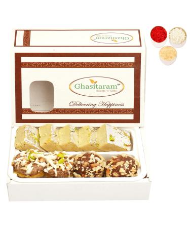 Ghasitaram Gifts Bhaidooj Gifts Bhaidooj Sweet - Assorted Box of Barfis Dryfruit Sweets 200 GMS (200 GMS)