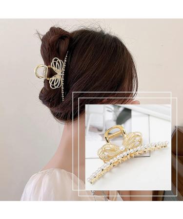Large Metal Hair Claw Clips for Women - Stylish Pearl Hair Accessories for Thick & Thin Hair - Buy Online on GoSupps.com