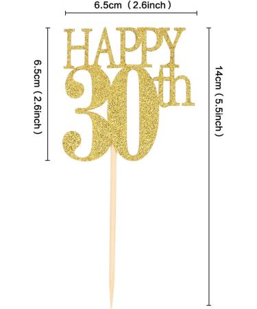 Unimall 24 Pieces Gold Glitter Number 30 Birthday Cupcake Toppers Happy 30th Cupcake Picks Mini Cake Decorations for Youth 30 Years Old Birthday Anniversary Party Supplies - Buy Online on GoSupps.com