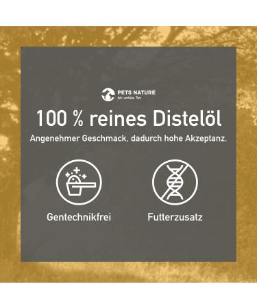 Pure Premium Thistle Oil for Dogs & Cats - 100% Natural Cold-Pressed Omega-6 Rich Oil - 500ml - Made in Germany - Buy Online on GoSupps.com